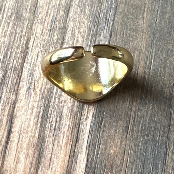 Vermeil gold cuff minimalist adjustable ring/overlay in 925 silver stampED - Picture 2 of 5